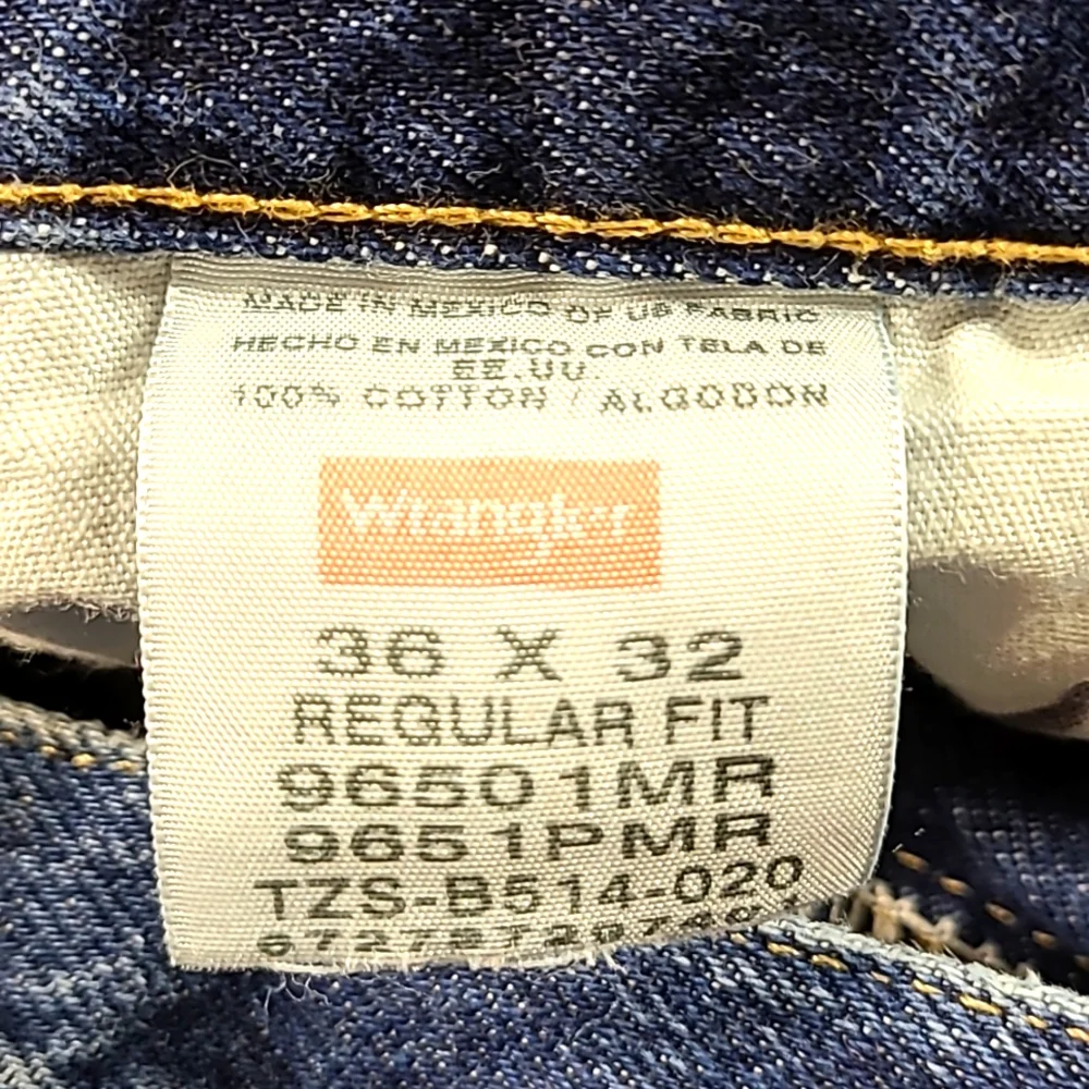 WRANGLER VINTAGE PREMIUM MENS STRAIGHT DISTRESSED LIKE NEW DENIM JEANS 36x31